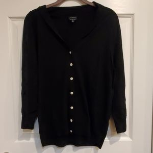 Talbots rhinestone black cardigan